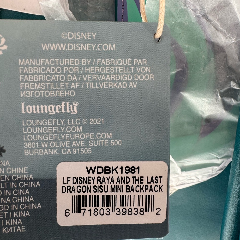 Loungefly Disney Raya and The Last Dragon Sisu Mini Backpack - Picture 10 of 11